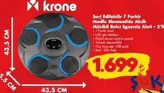 KRONE ŞARJ EDİLEBİLİR 7 FARKLI MODLU BLUETOOTHLU AKILLI MÜZİKLİ BOKS EGZERSİZ ALETİ fiyat ve kampanya bilgisi